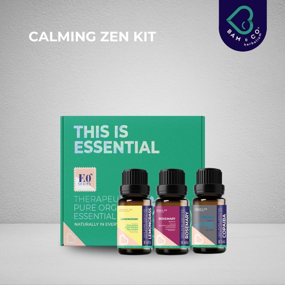 BAM & CO Calming Zen Kit Organic Essential Oil – 3 Types of Oil 5ml / 10ml